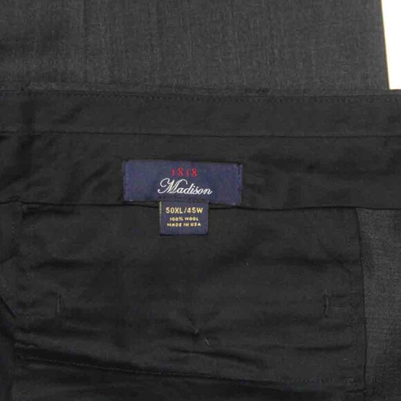 Brooks Brothers Wool Dress Pants Gray Madison Fit Men's Pleated Size 45 X 34 - Picture 2 of 2